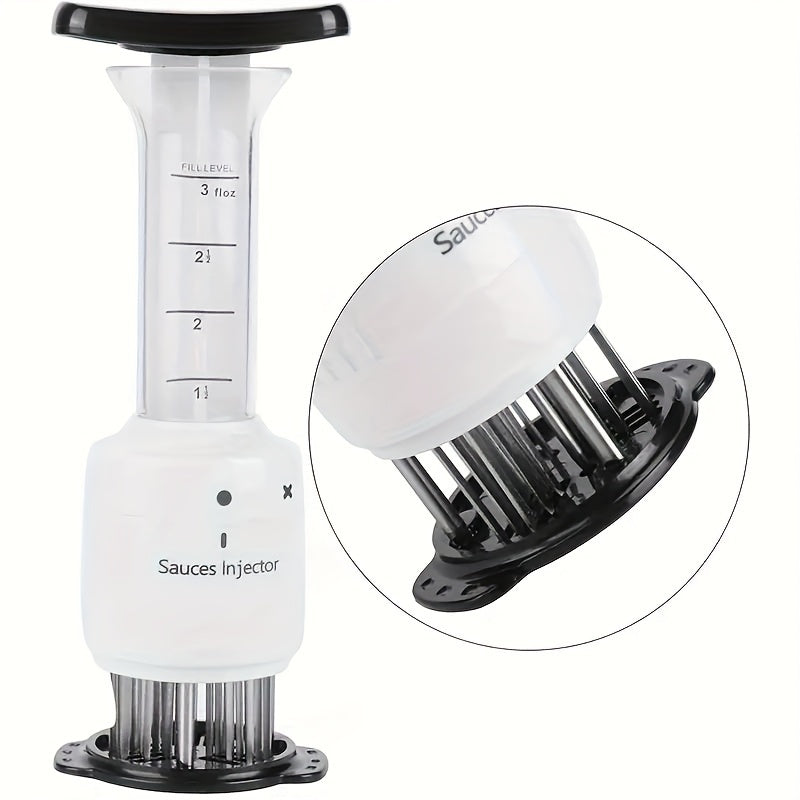 Get the 1pc Ultimate Meat Injector Kit to achieve flawlessly tender steaks and discover the secret weapon of professional chefs. This premium meat injector is perfect for tenderizing and flavoring steaks, making it a must-have kitchen accessory for BBQ