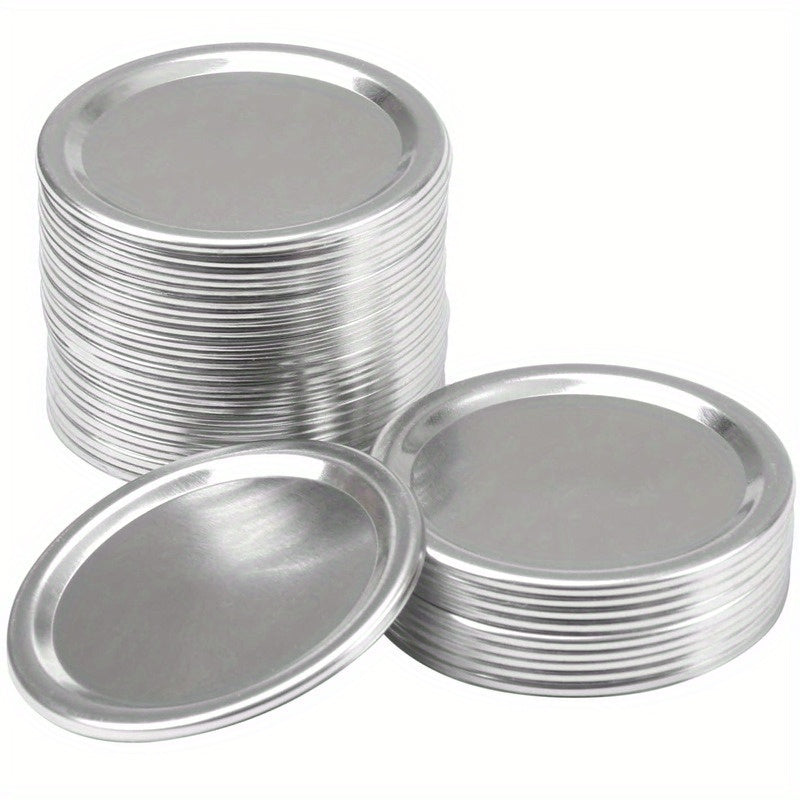 Wide Mouth Stainless Steel Mason Jar Lid - Perfect for Kitchen and Dining, Fits 70mm Wide Mouth Jars and 86mm Round Jars, Split Design for Easy Use