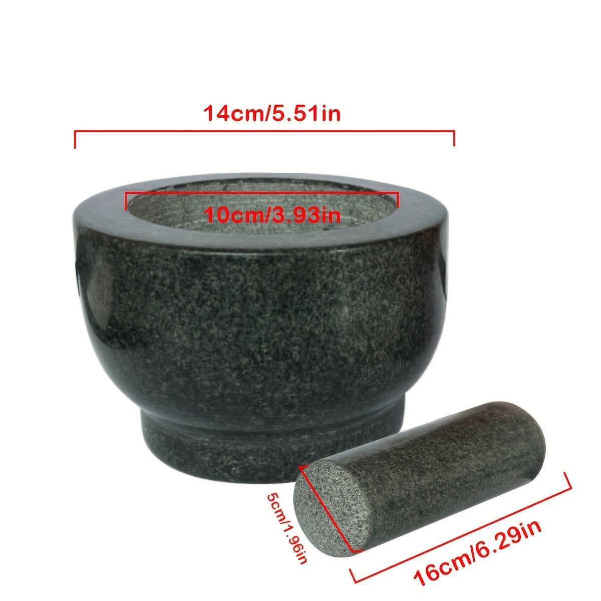 One piece of natural stone bowl designed for use in kitchens. This polished molcajete is perfect for grinding garlic, spices, and herbs. It can also be used as a traditional garlic crusher, grain and seed mill.