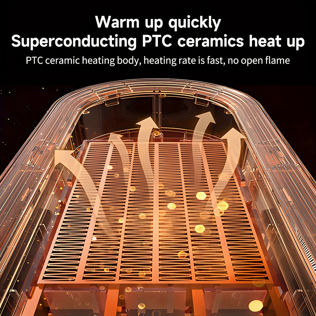 1200W Energy-Efficient Space Heater - Fast PTC Ceramic Heating, Overheat & Tip-Over Protection, Portable for Home & Office, White.