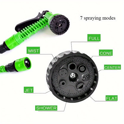 3X Expandable Garden Hose with High-Pressure Spray Gun, 7 Adjustable Modes, PVC Material, Water Spray Nozzle, Interface Connectors for Car Wash & Outdoor Use (7.62m to 30.48m)