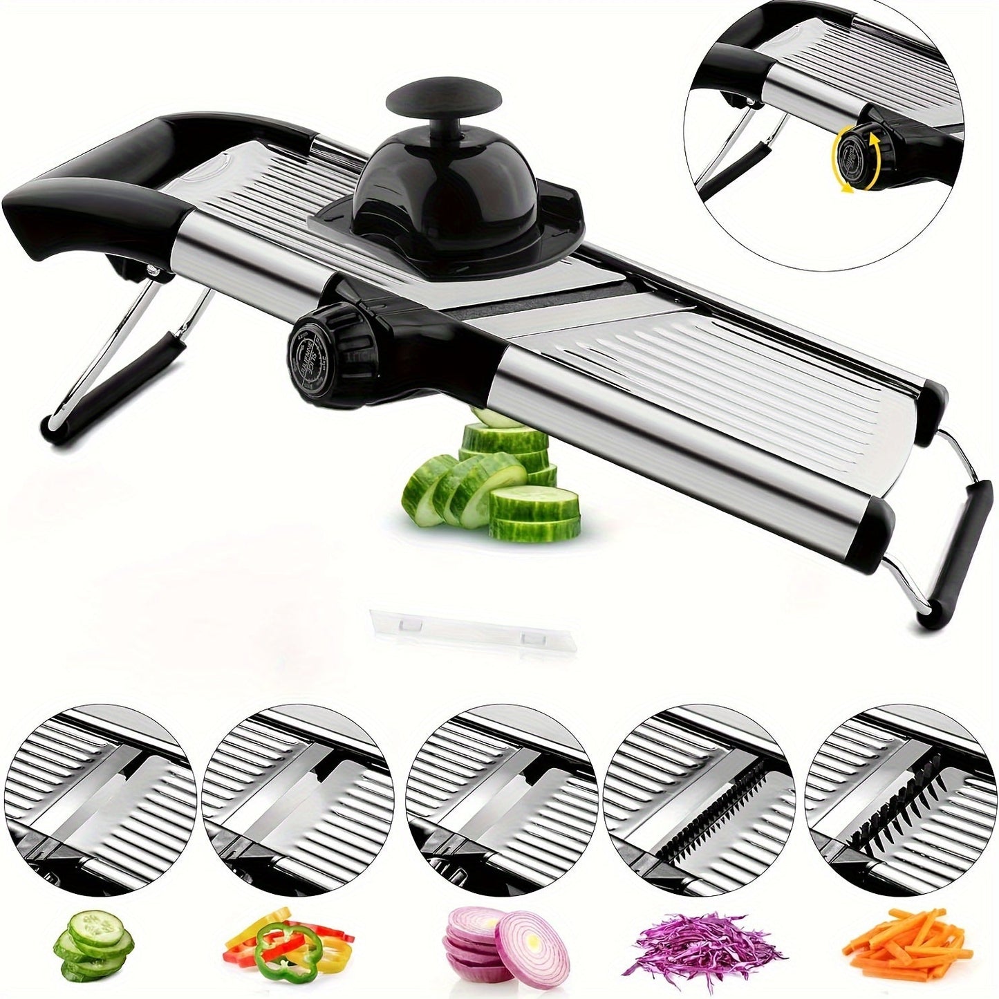 Effortlessly Slice and Shred with this Stainless Steel Adjustable Mandoline Slicer for the Kitchen