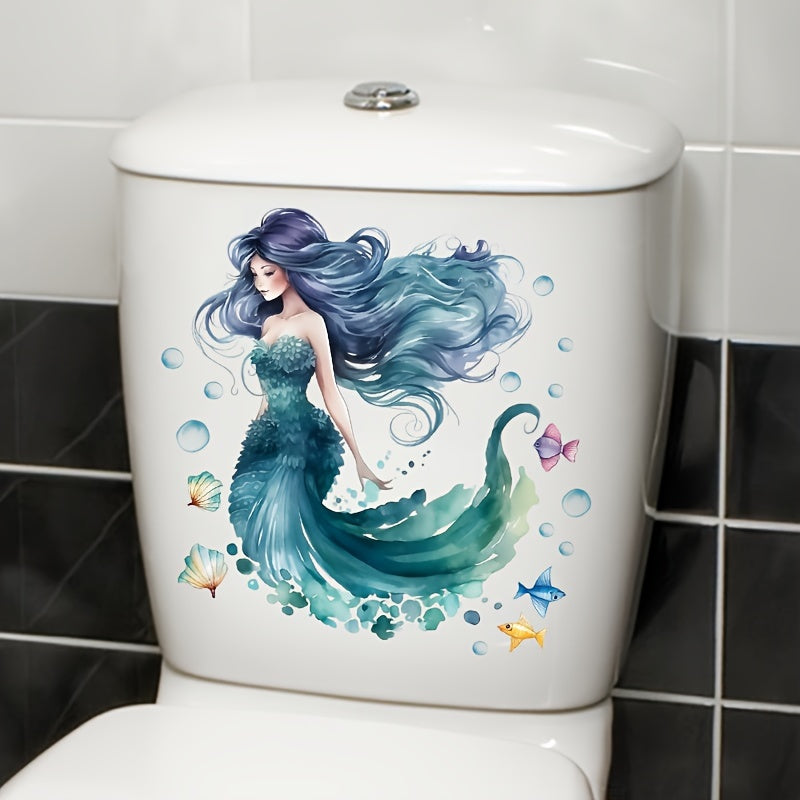 Shell Sleeping Beauty Toilet Seat Sticker: Add a touch of the sea to your bathroom with this decorative decal.