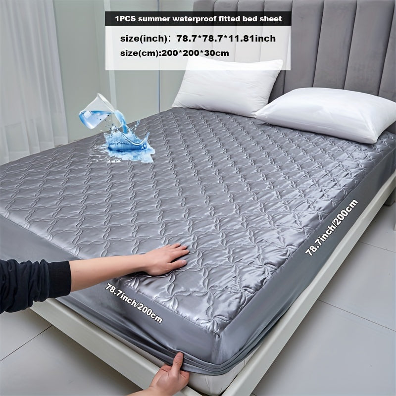 Protect your mattress with the 1pc Keduoduo Summer Waterproof Fitted Sheet. Made from thickened TPU satin, this sheet is cool and comfortable during the hot summer months. The machine washable, durable polyester fabric is 100% waterproof and features an