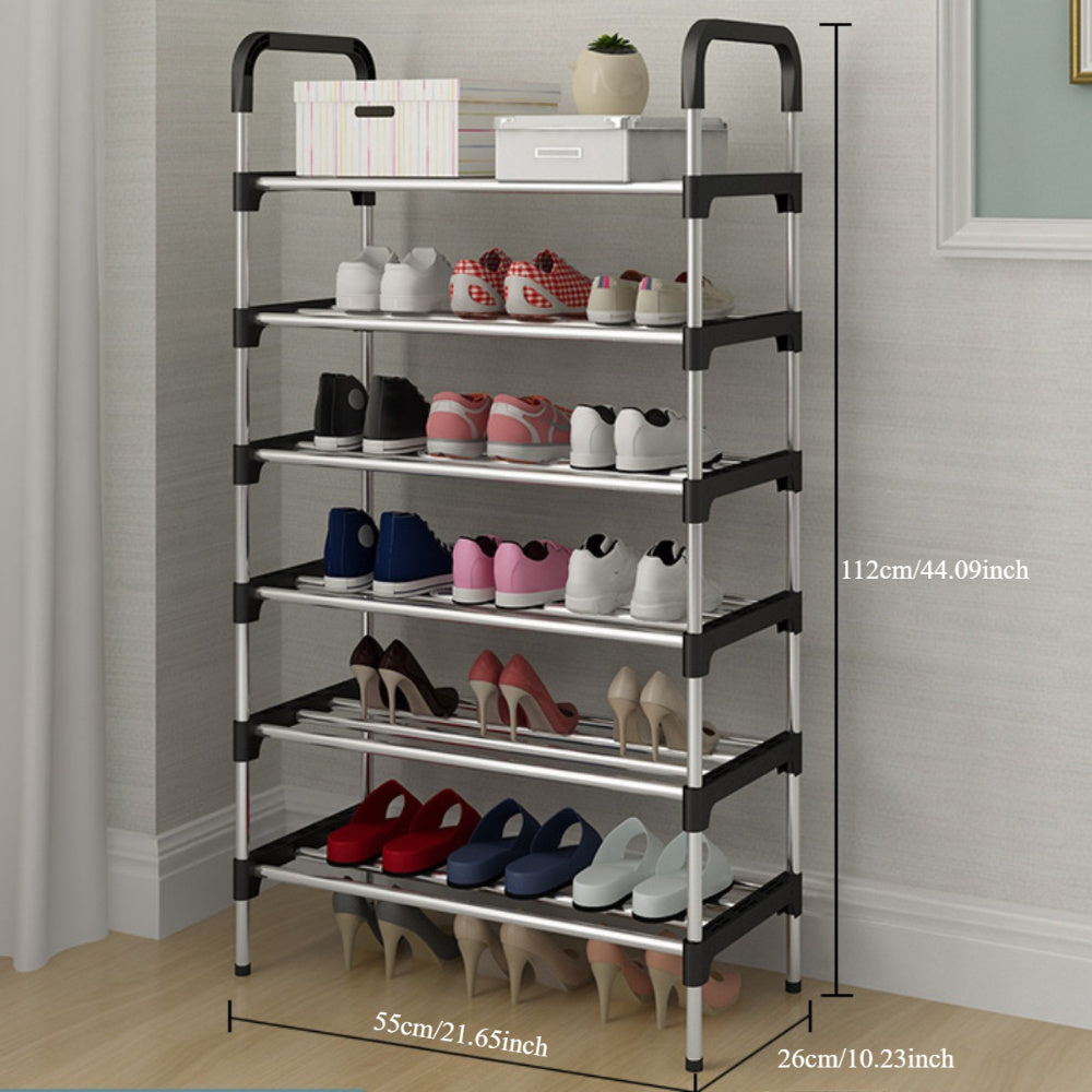 Shoe Storage Rack with Multiple Layers, Dustproof and Space-Saving Design for Home and Dorm Use, Ideal for Organizing Shoes in Entryway, Bedroom, or Living Room, Available in 3/4/5/6 Layers.