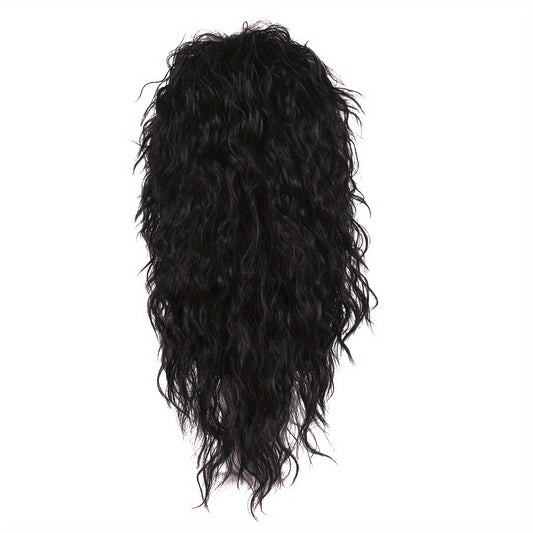 Get ready to rock the 80s with our cool and unique long fluffy afro wig with bangs! Available in black and blonde, this wig is perfect for men looking to channel their inner rock star for Halloween, Christmas, cosplay, or any bar, club, rave party. It