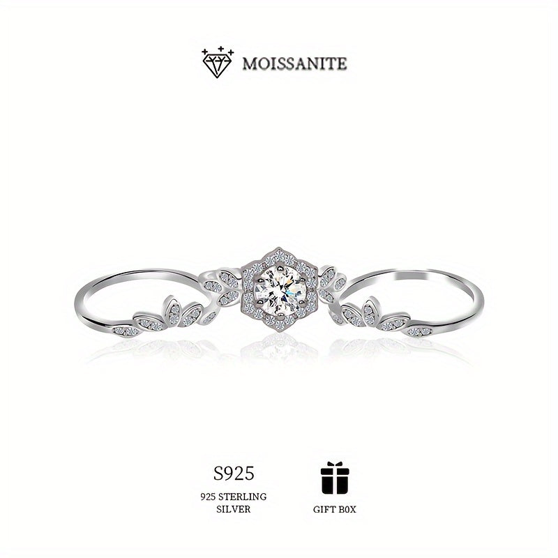 An elegant and fashionable Vintage Boho 1ct Moissanite Hexagon Triple Stack Ring crafted for women, made of 925 Sterling Silver that is hypoallergenic. This classic design exudes nobility and sophistication, making it a perfect choice for an engagement