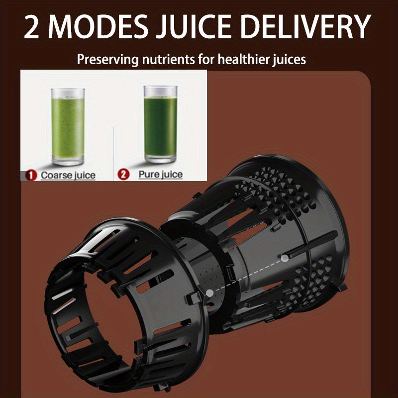 1pc Hilton Slow Juicer with non-slip base, detachable parts, and 1L capacity for fruits and vegetables.