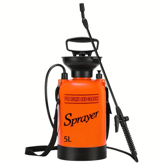 1 Set Pump Pressure Sprayer, 0.8-2 Gallon/5L with Adjustable Shoulder Strap for Plants, Garden Watering, and Cleaning.