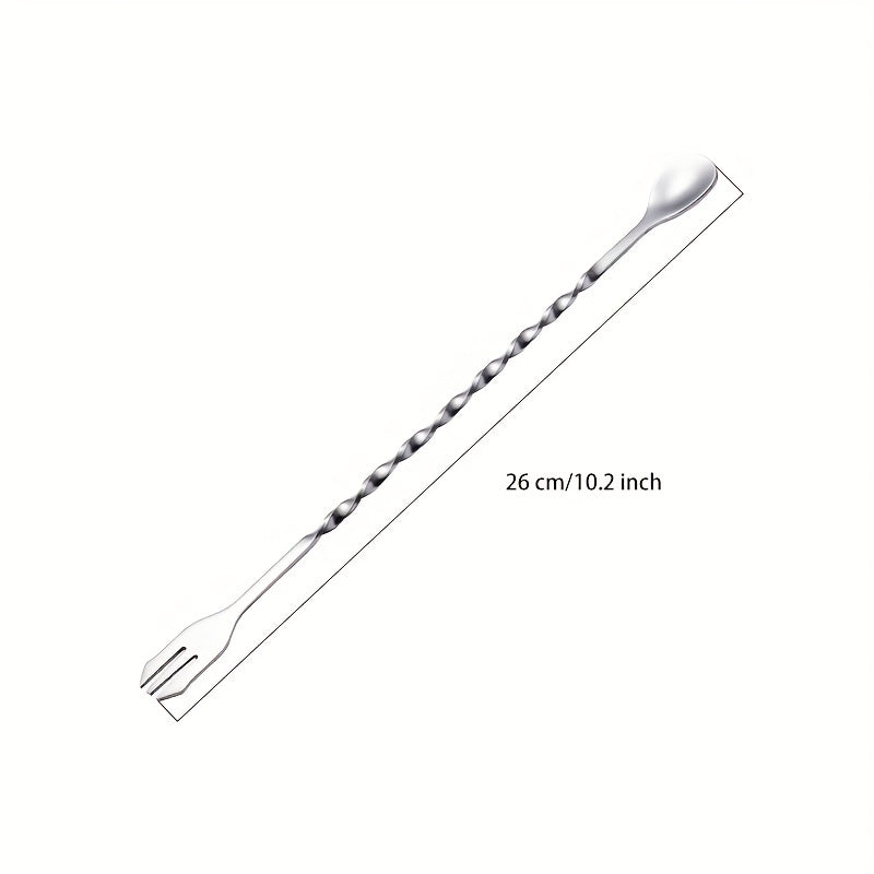 1/2/4pcs stainless steel stirring spoons, perfect for coffee and milk tea shops. A long bar spoon for mixing cocktails and other beverages, essential bar accessories for kitchen supplies.