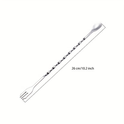 1/2/4pcs stainless steel stirring spoons, perfect for coffee and milk tea shops. A long bar spoon for mixing cocktails and other beverages, essential bar accessories for kitchen supplies.