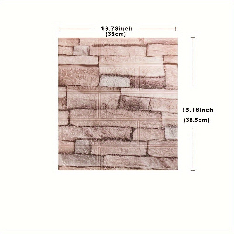 3D wall tile stickers - 20/50/100 pcs available in brick pattern, self-adhesive, waterproof, easy to clean, and suitable for kitchen, living room, bathroom, and corridor.