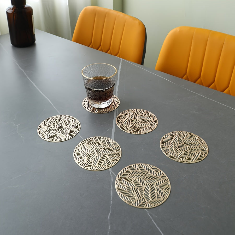 6 heat-resistant PVC coasters for Golden Series tables with anti-slip feature.