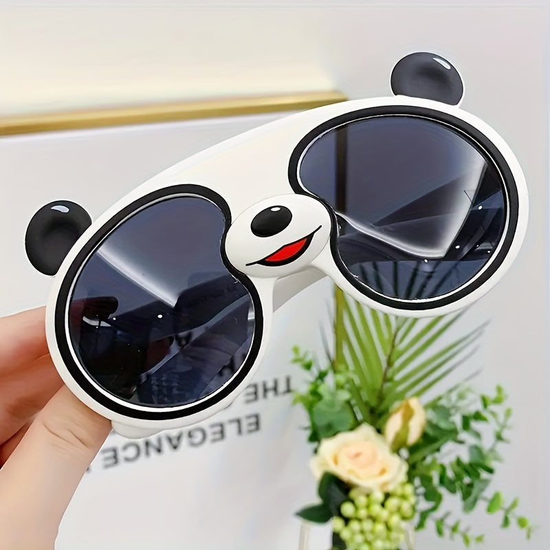 Outdoor Cartoon Panda Glasses for Kids, with Optional Glasses Case, a Cute and Fashionable Gift for Children.