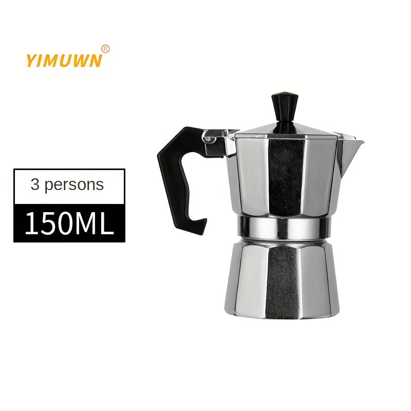 Italian Style Stovetop Espresso Maker - Enjoy Strong and Flavored Coffee with this Aluminum Moka Pot - Convenient to Use and Easy to Clean