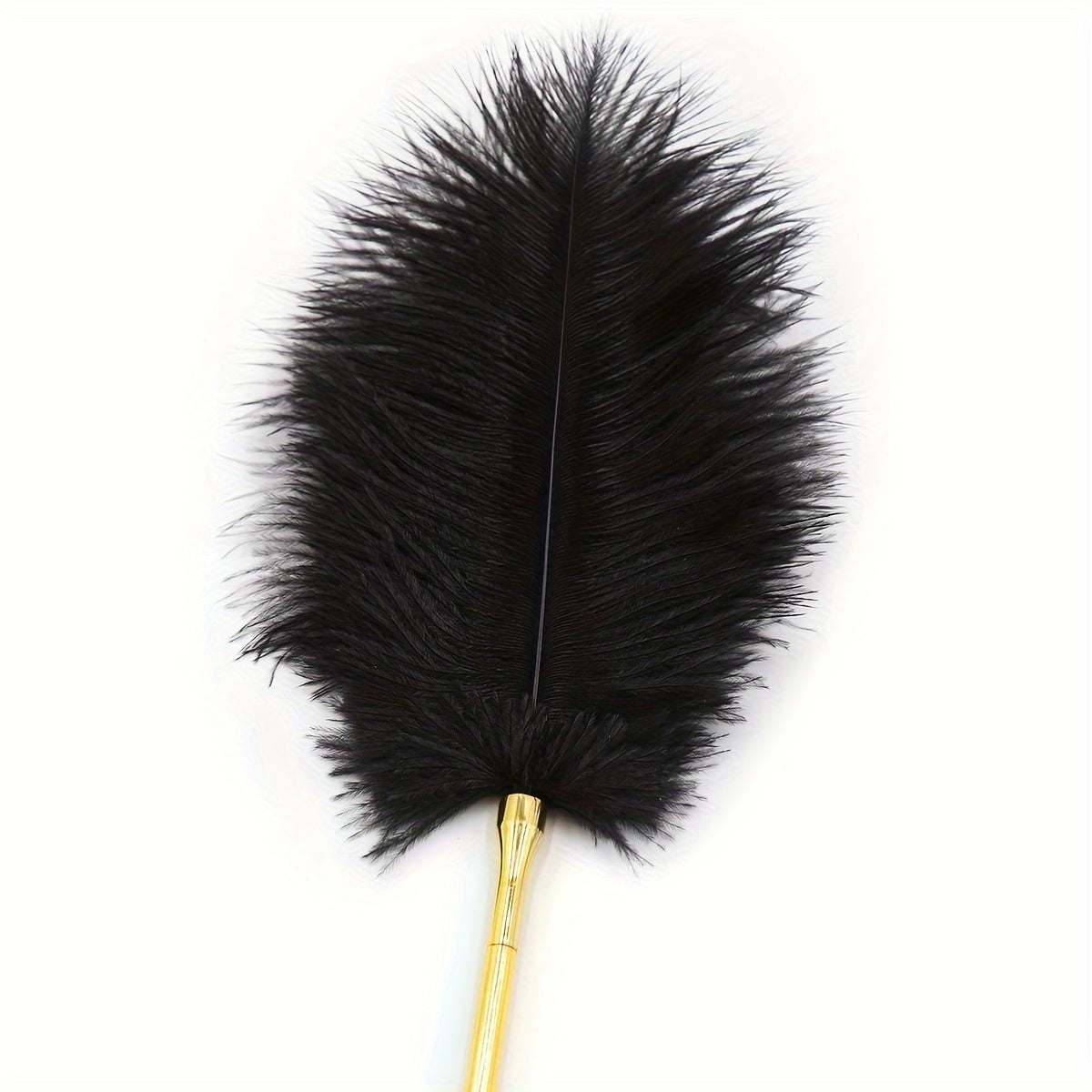 Black feather teasing stick for women and couples - intimate play accessory