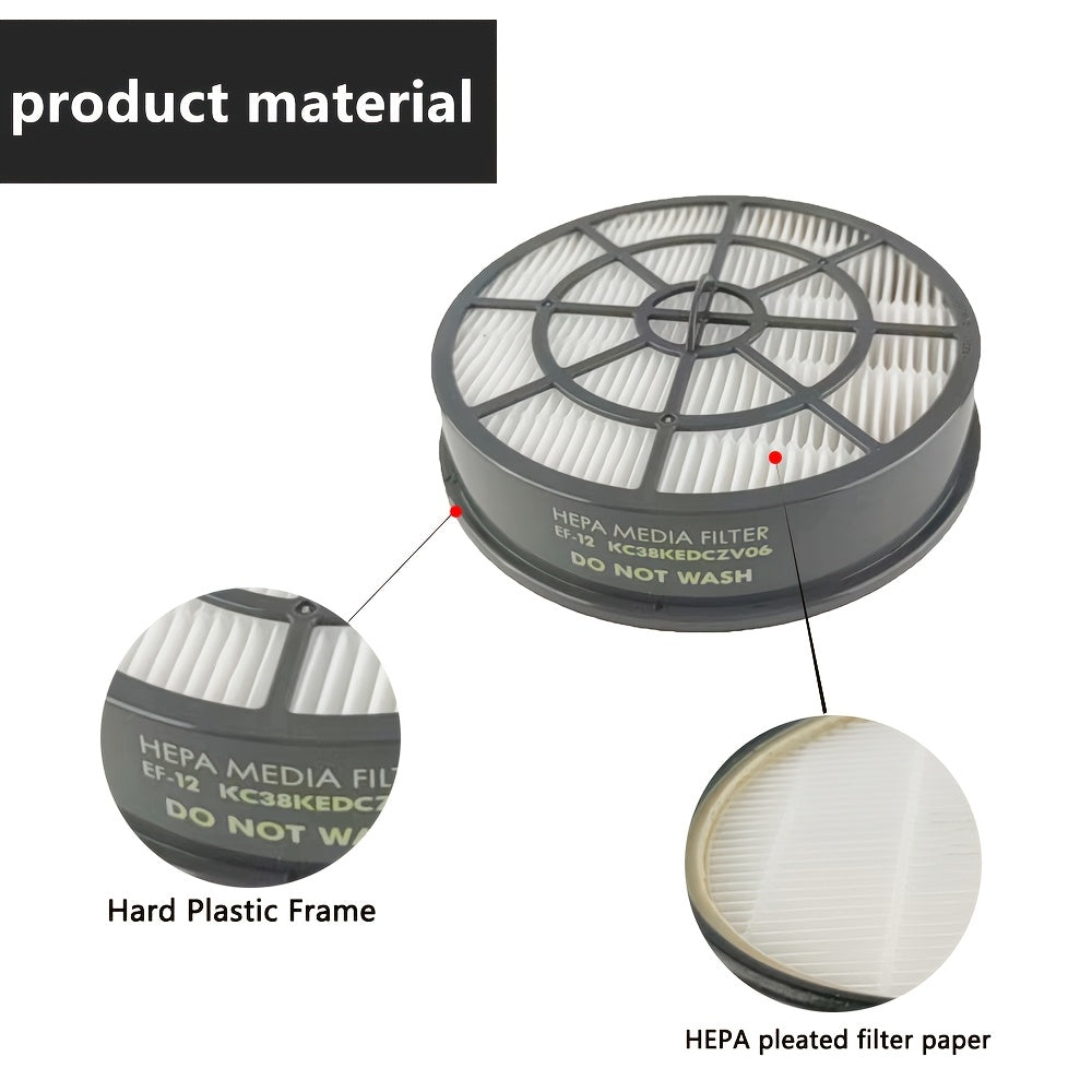 Replacement HEPA filter for Kenmore upright vacuum cleaners, model EF-12. Simple installation with part number 20-60512.