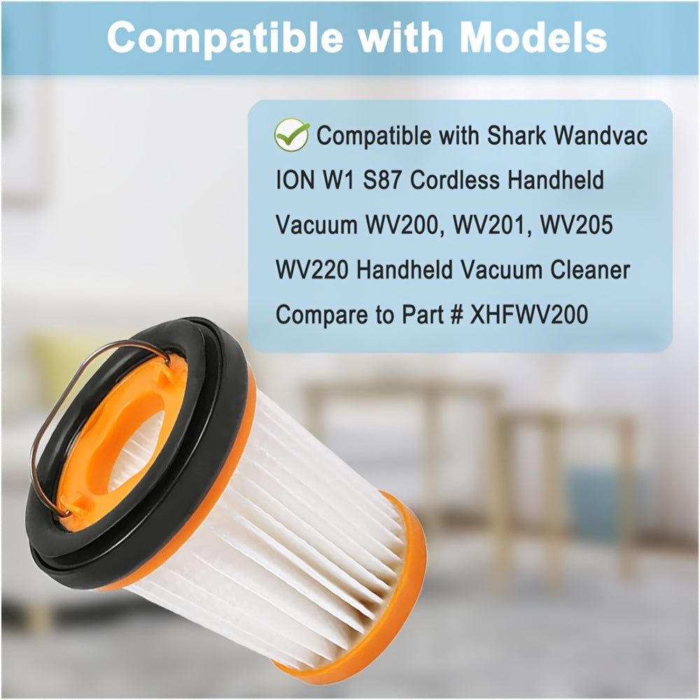 Replacement part number XHFWV200 - Set of 4 Precision Fit Wandvac Filters for Shark ION W1 S87, compatible with models WV200, WV201, WV205, WV220, WV221, WV250, WV251, and UV200CCO.