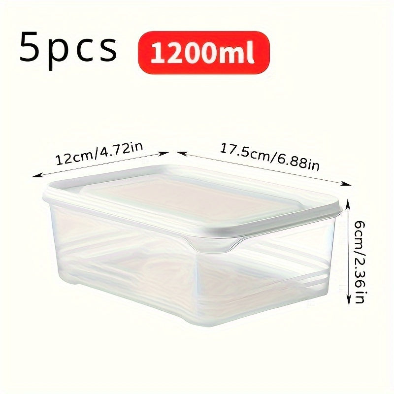 Refrigerator frozen meat box storage container with 5 compartments, food-grade classification grid for organizing food items, prevents cross-flavoring of ice cream, ensures sealed and fresh-keeping frozen storage