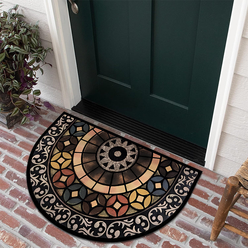 Experience the elegance of this Vintage Half Round Entryway Rug crafted from luxurious crystal velvet, complete with a non-slip backing and modern print design. Perfect for adding a touch of luxury to your living room, bedroom or entryway.