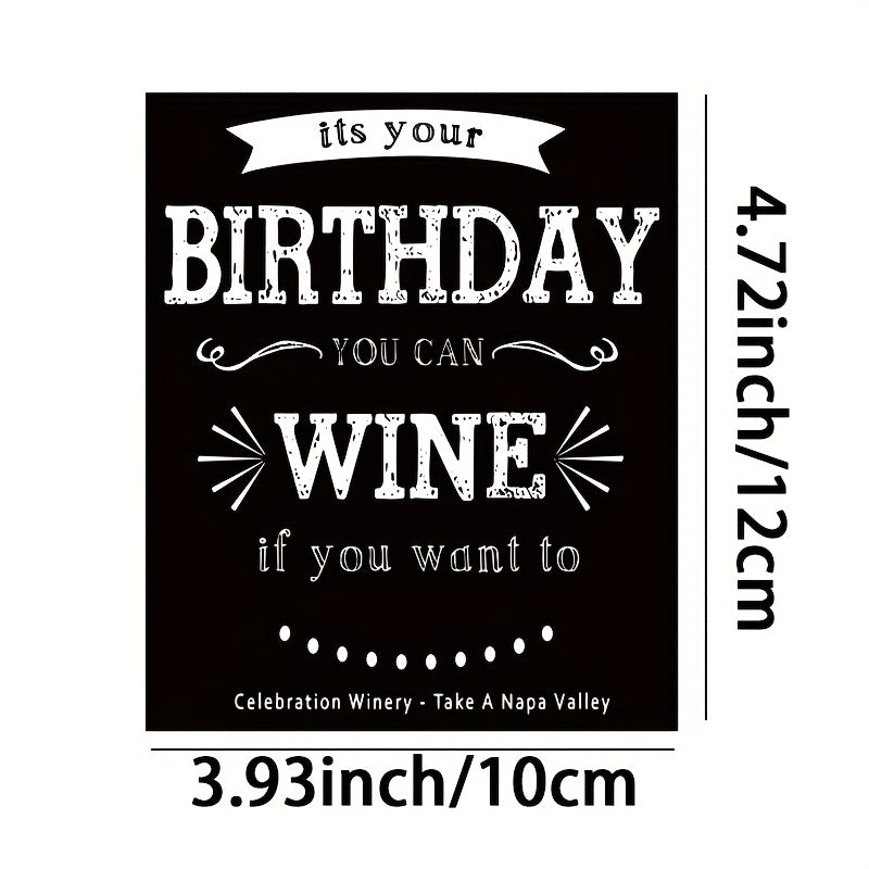 10-pack of humorous birthday wine labels for men and women, glossy self-adhesive stickers for champagne bottles.