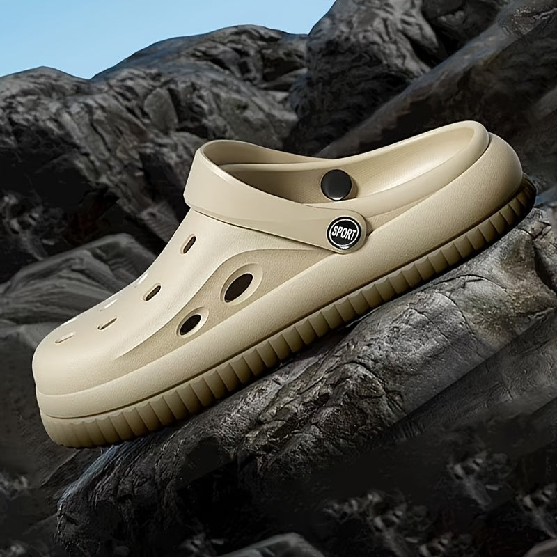 Breathable EVA Clogs, Slip-On Sandals for Men and Women with Flat Heel, Ideal for Beach or Pool, Trendy Hole Design.