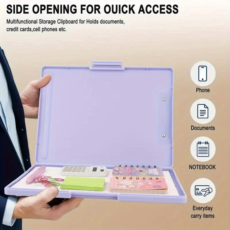 A plastic A4 file folder storage box perfect for organizing test papers and sorting subjects.