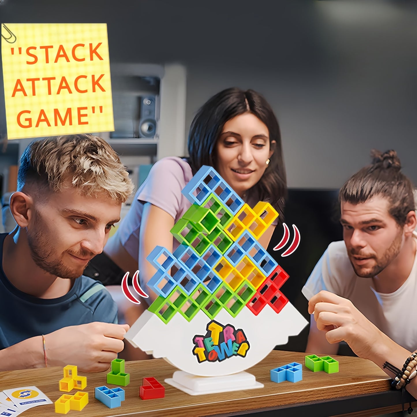 Fun stacking desktop toys for parties, family gatherings, and travel.