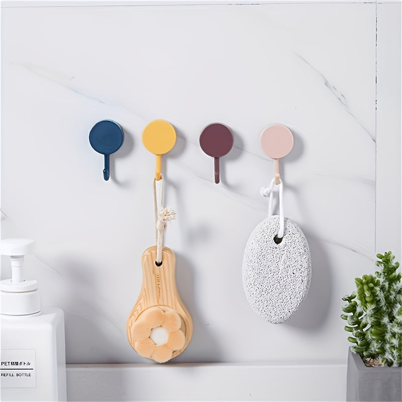 10 Adhesive wall hooks for keys, coats, and towels. Waterproof and self-adhesive for kitchen, bathroom, bedroom, and entrance door decor.