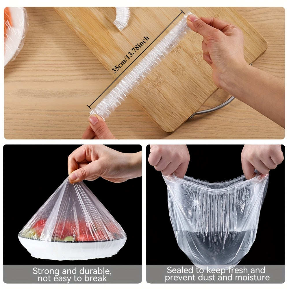 Set of 100 Elastic Disposable Food Covers - Seals in Freshness, Keeps Out Dust and Odors - Ideal for Leftovers, Fruits, and More - Must-Have Kitchen Storage Solution