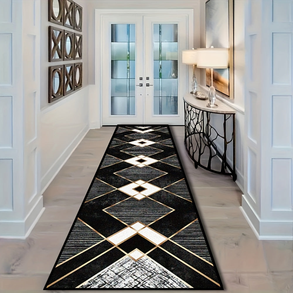 Luxurious European Style Area Rug - One Piece, Made of Polyester, 850g with Non-Slip and Waterproof Features. Stain-Resistant Rectangular Carpet that is also Machine Washable and Lightweight. Perfect for Kitchen, Hallway, Bedroom, Vanity, and Holiday