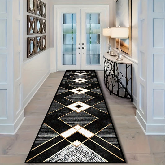 Luxurious European Style Area Rug - One Piece, Made of Polyester, 850g with Non-Slip and Waterproof Features. Stain-Resistant Rectangular Carpet that is also Machine Washable and Lightweight. Perfect for Kitchen, Hallway, Bedroom, Vanity, and Holiday