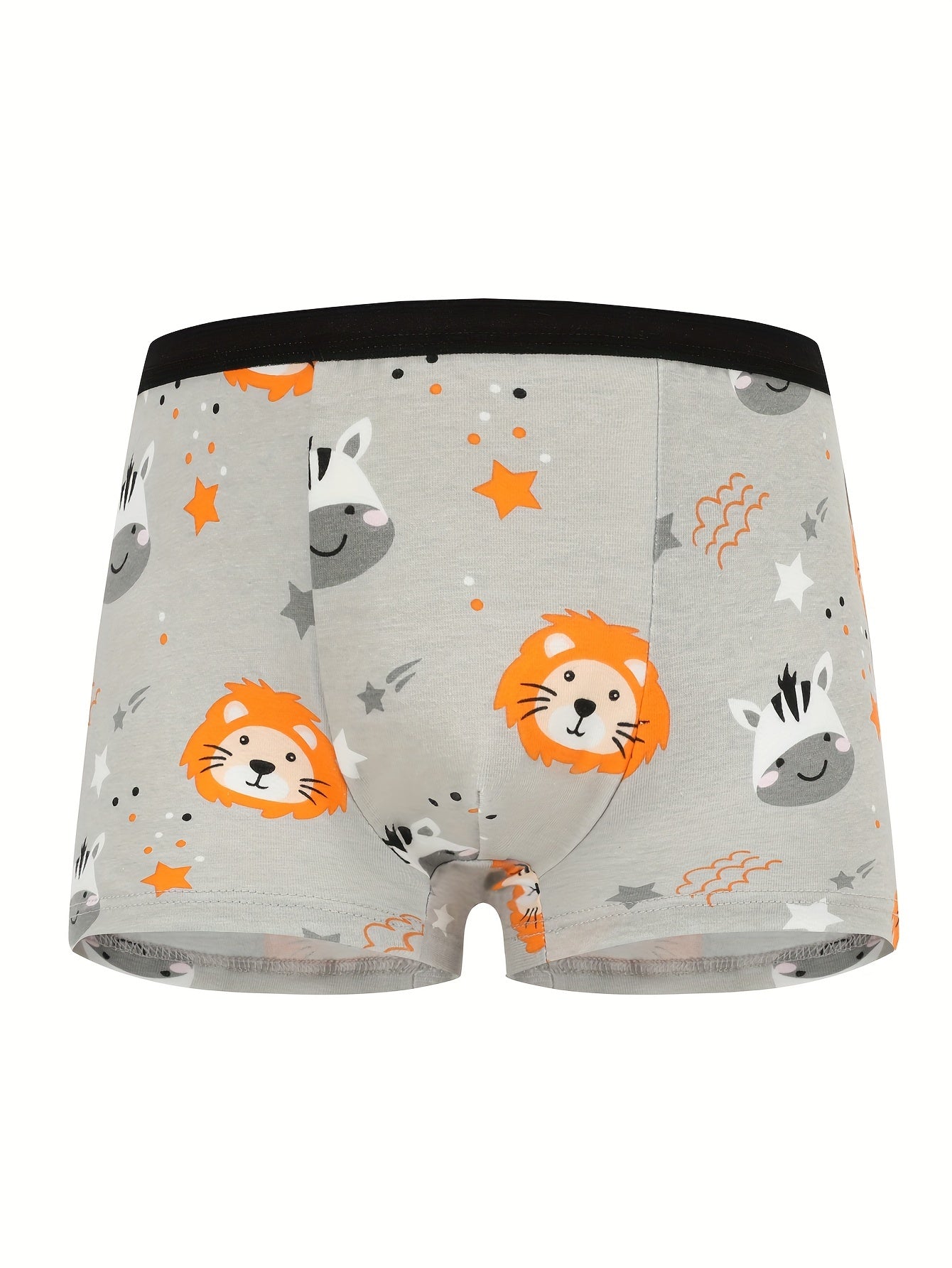 4 soft cotton boxer briefs for boys with cute animal print - comfortable and breathable underwear for kids