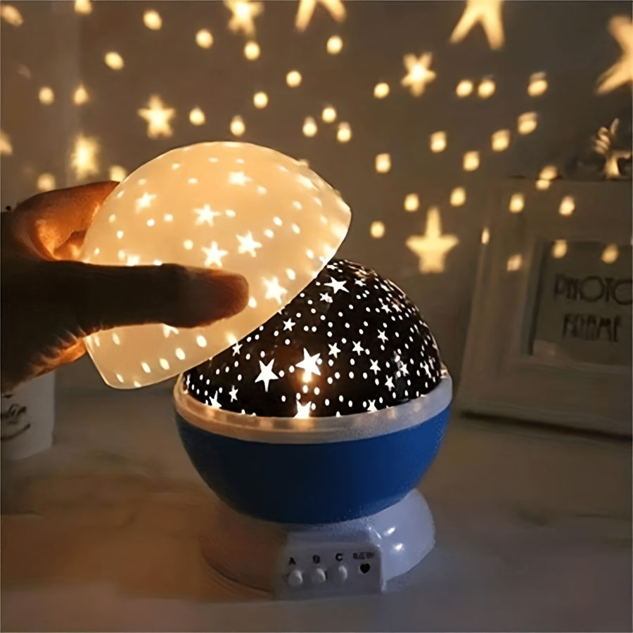 Dream Luminous Lamp: Transform your room into a starry night sky with this unique 1pc Star Night Light. Featuring 12 colors changing light modes and a 360° rotating moon star projector, this lamp comes with a USB cable for convenient charging. Give the