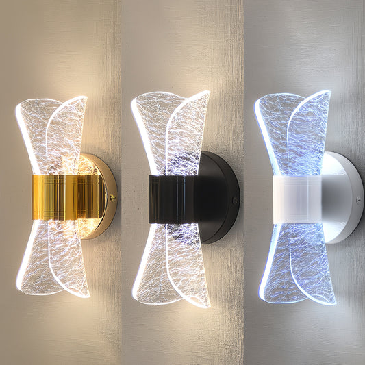 1 LED wall light inspired by morning glory, with modern minimalist design and three color dimming options. Ideal for living rooms, bedrooms, corridors, restaurants, and stairs.