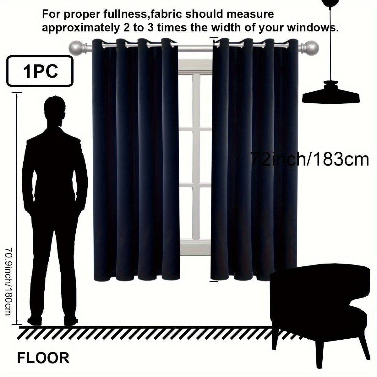 1PC Insulation and Blackout Circle Curtains, Ideal for Bedrooms and Living Rooms, Minimize Noise and Light Blocking