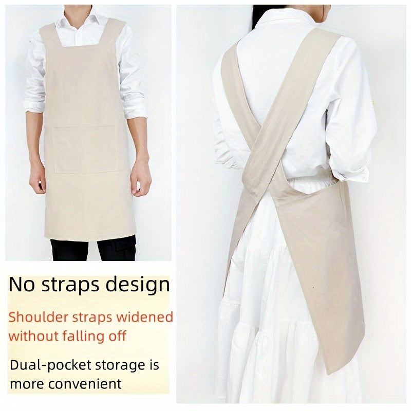 Unisex canvas apron without tie straps, suitable for various activities - 100% woven canvas, 175gsm