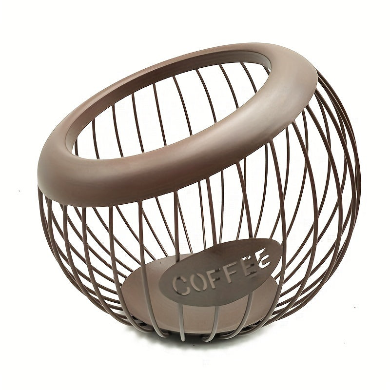 Slanted coffee capsule basket made of iron, perfect for organizing your coffee capsules on your home living room coffee table. Adds a stylish touch to your decor, suitable for use in cafes and bars.