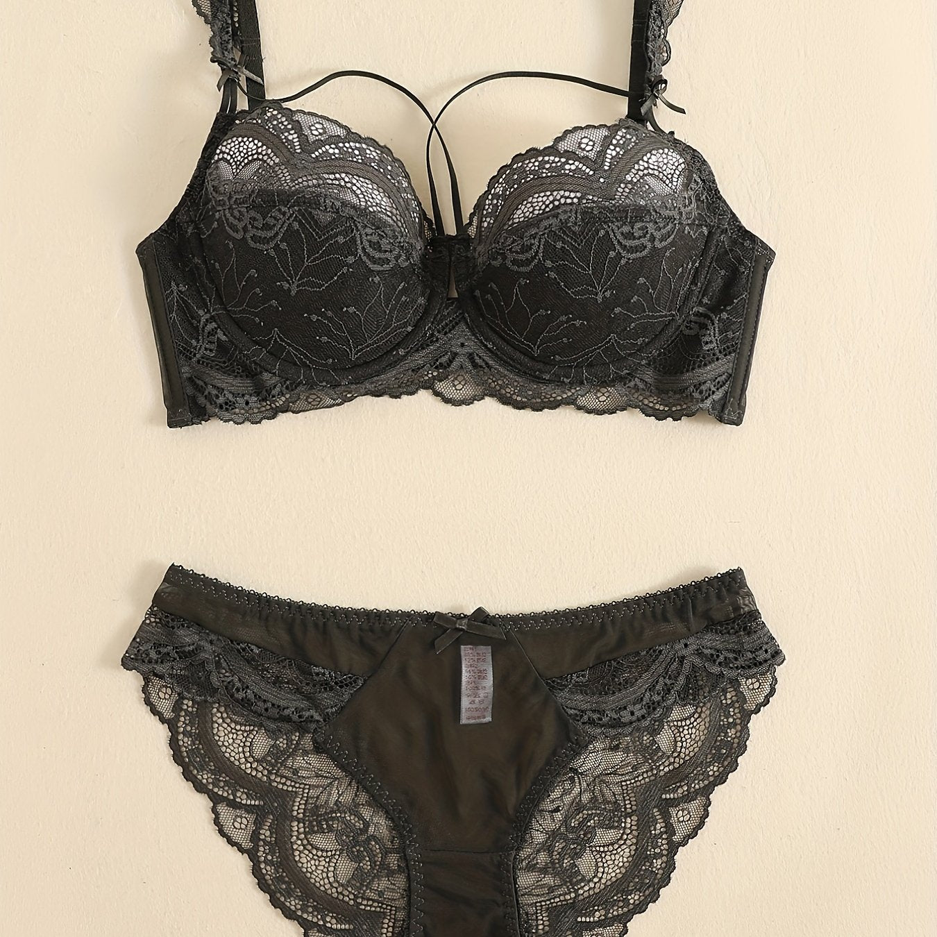 Lace Padded Bra Set for Women