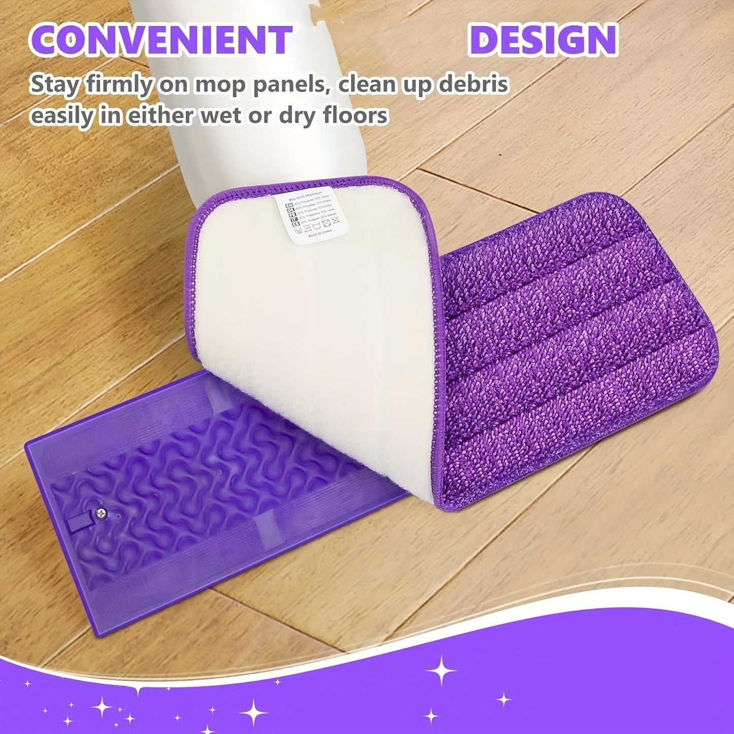 Get 18 reusable microfiber mop pads for 33.02-38.1cm spray mops. These machine washable pads are perfect for multi-surface floor cleaning with super fine fibers.