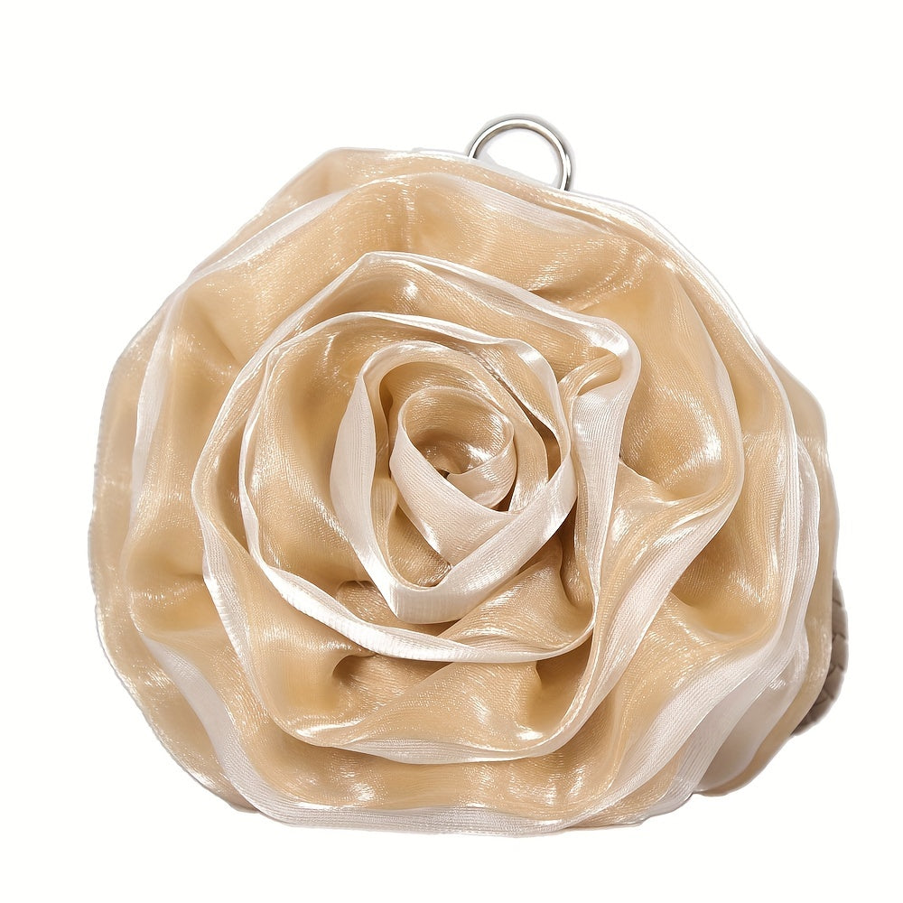 Introducing the Huang Yunying Special Silk Three-dimensional Flower Bag, perfect for adding elegance to your evening dresses. This hand-held bride bag doubles as a coin purse, pendant bag, and party or dinner decoration. It's also great for Christmas