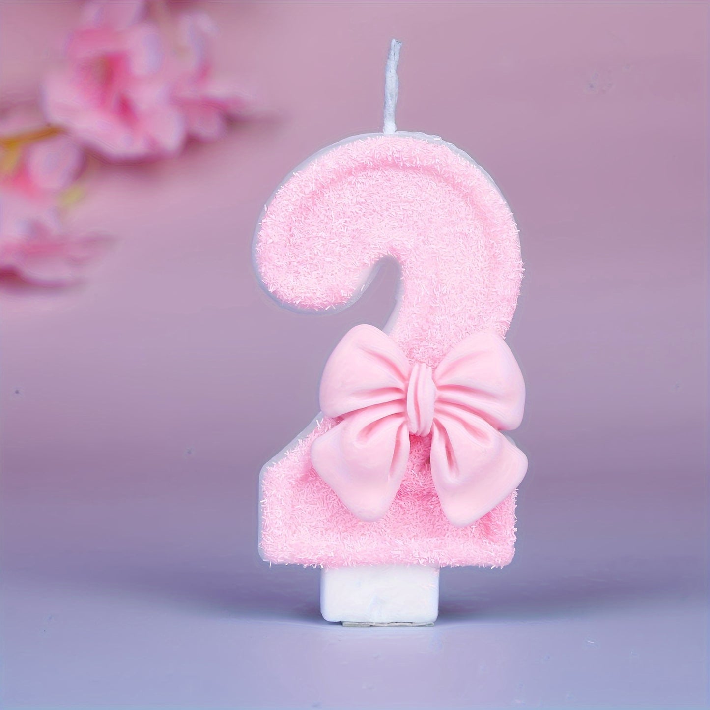 Pink Glitter Number 12 Birthday Candle - Ideal for Celebrations, Parties, and Decor.