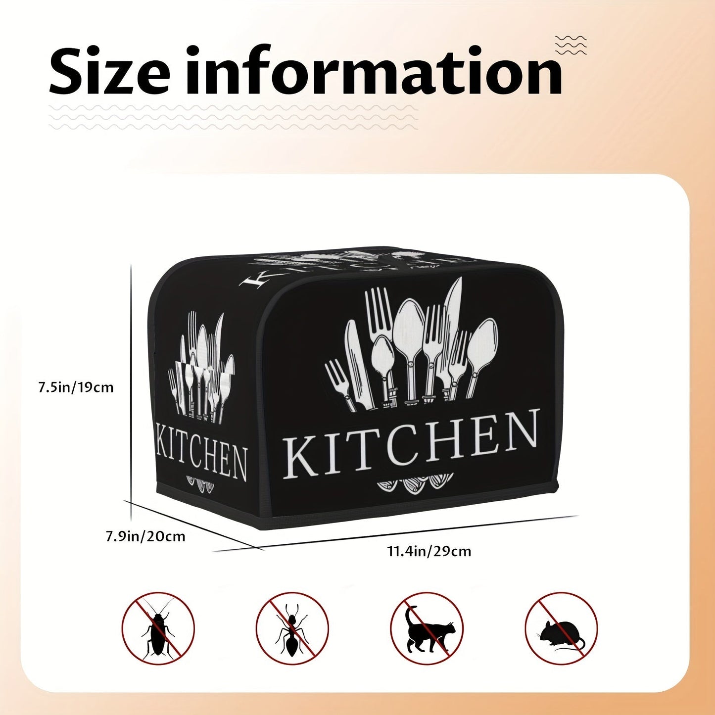 Protect your kitchen toaster with this durable 1-piece cover made of premium polyester. Keep dust at bay and stay organized with this anti-fingerprint, easy-to-clean bag that is also stain-resistant. Its compact design saves space and requires no power