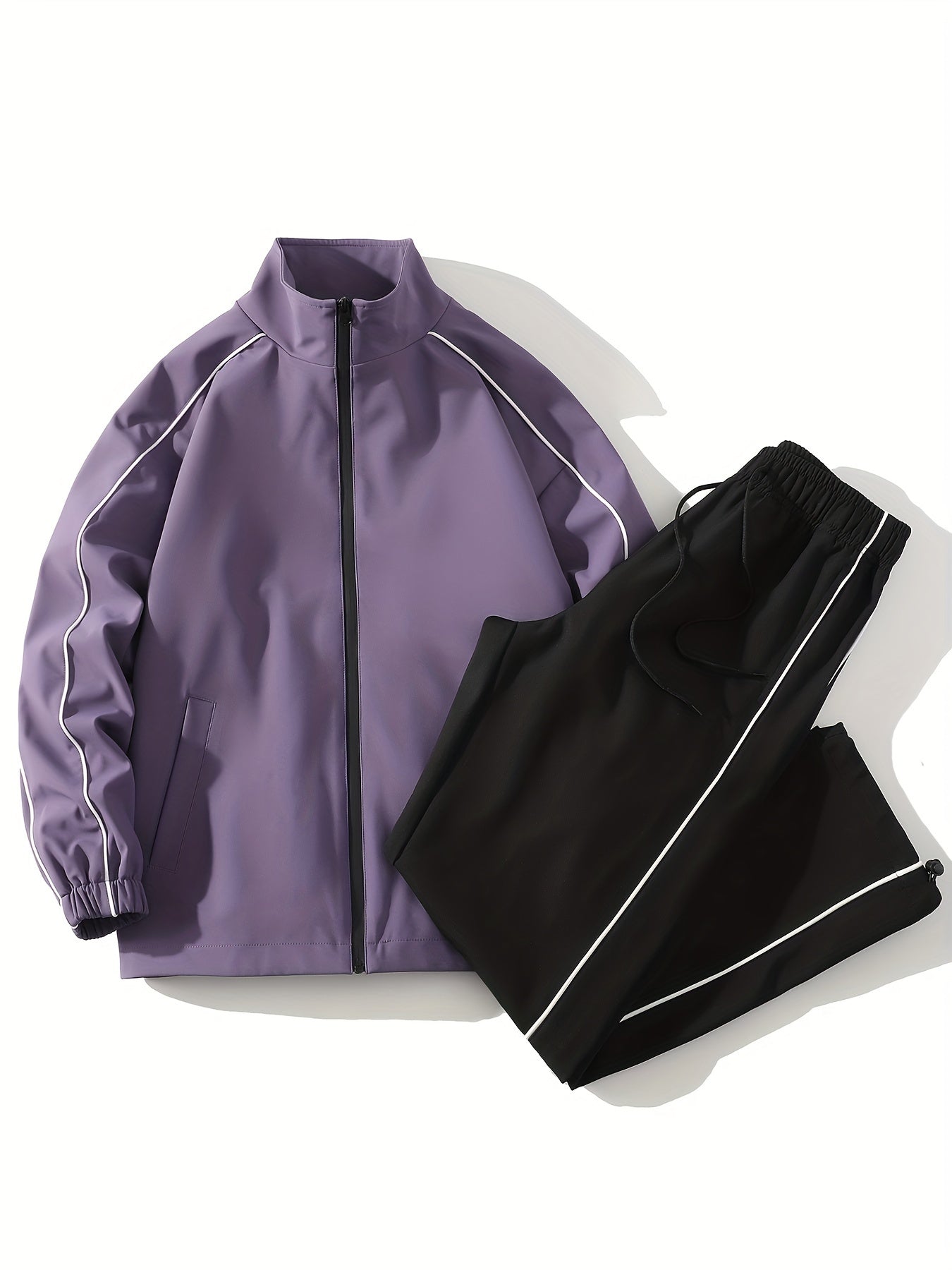 Men's Casual 2-Piece Outfit: Zip Jacket & Drawstring Pants