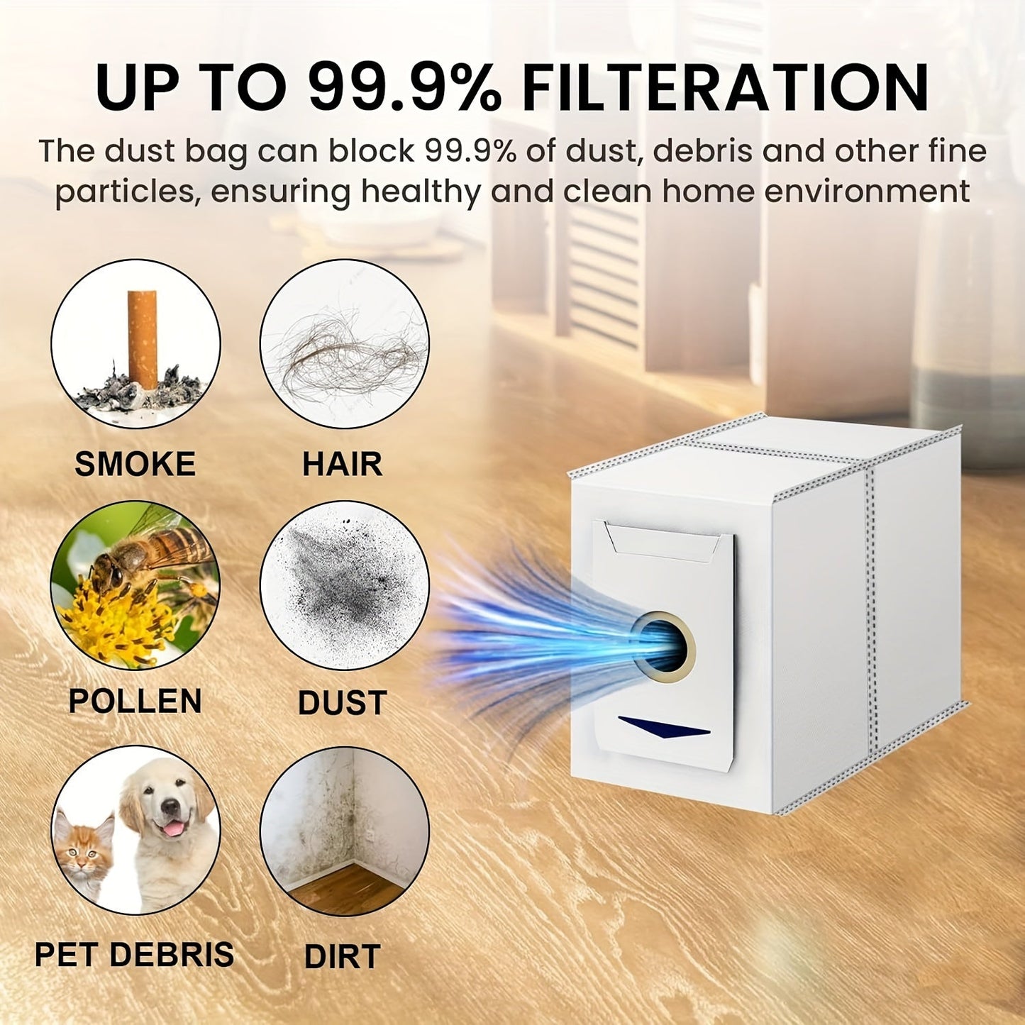 High-quality vacuum dust bags specially designed for Yeedi M12 PRO+ & Ecovacs Deebot T30 Pro/T30 Max - Includes compatible replacement filters, made from non-woven fabric to effectively capture fine dust and large debris, perfect for all your home