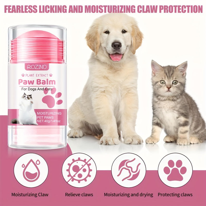 ROZINO Paw Balm - 40g stick for dogs & cats, moisturizing and repairing, soothes dry paws, non-greasy, portable and protective.