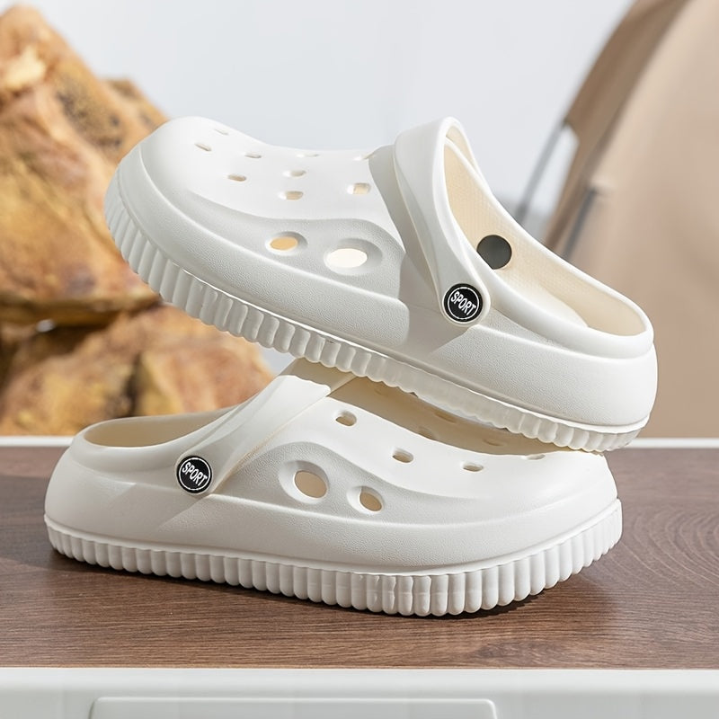 Breathable EVA Clogs, Slip-On Sandals for Men and Women with Flat Heel, Ideal for Beach or Pool, Trendy Hole Design.