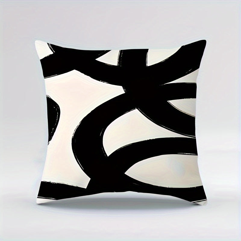 Upgrade your living space with our Modern Geometric Abstract Art Pillowcase. Featuring a stunning black and white design, this double-sided pillowcase is made from soft and durable fabric that will add a vibrant touch to your living room, bedroom, or