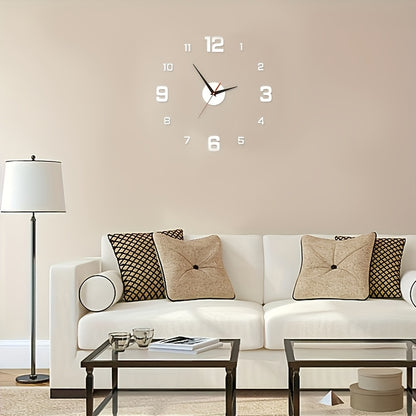 Nordic Style DIY Silent Wall Clock with Self-adhesive Decoration. Simple yet creative acrylic clock for living room or bedroom. Battery not included.