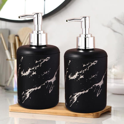 1/2 Marble Textured Soap Dispenser - Easy to Use, Slip-Resistant, and Reusable for Various Uses in Bathroom and Kitchen.